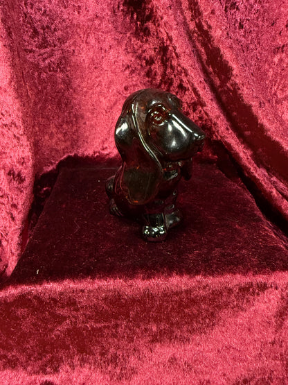 Vintage Glass Cologne Bottle – Avon Topaze Basset Hound Figural Decanter