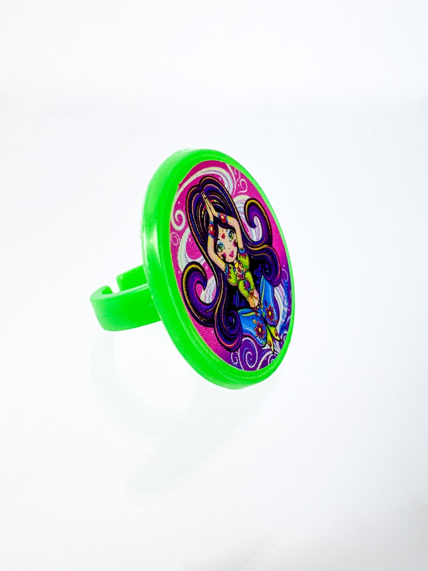 Vintage Ring - Y2k Lisa Frank Novelty Plastic Ring - Genie