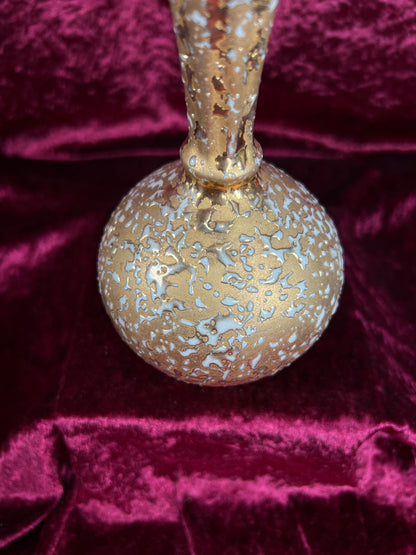 Vintage Ceramic Bud Vase – Dixon Art Studio Gold Textured Mid Century Design