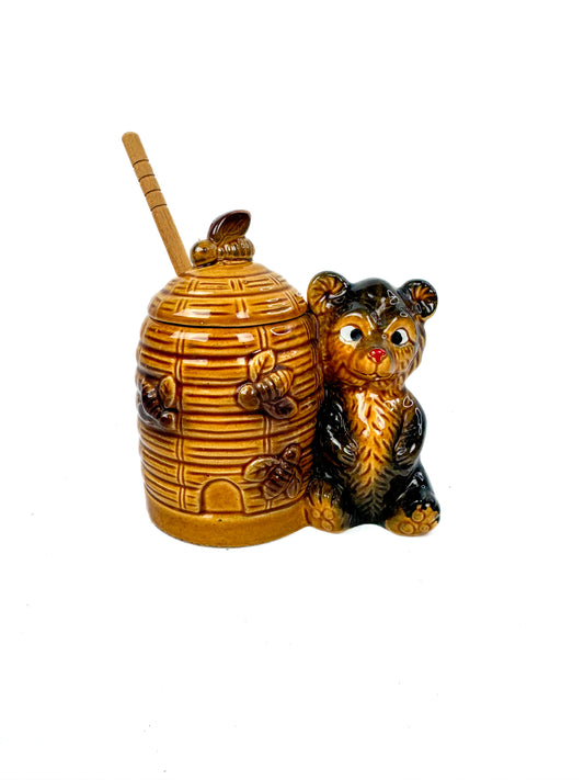 Vintage Mid Century Honey Pot Bear Hive