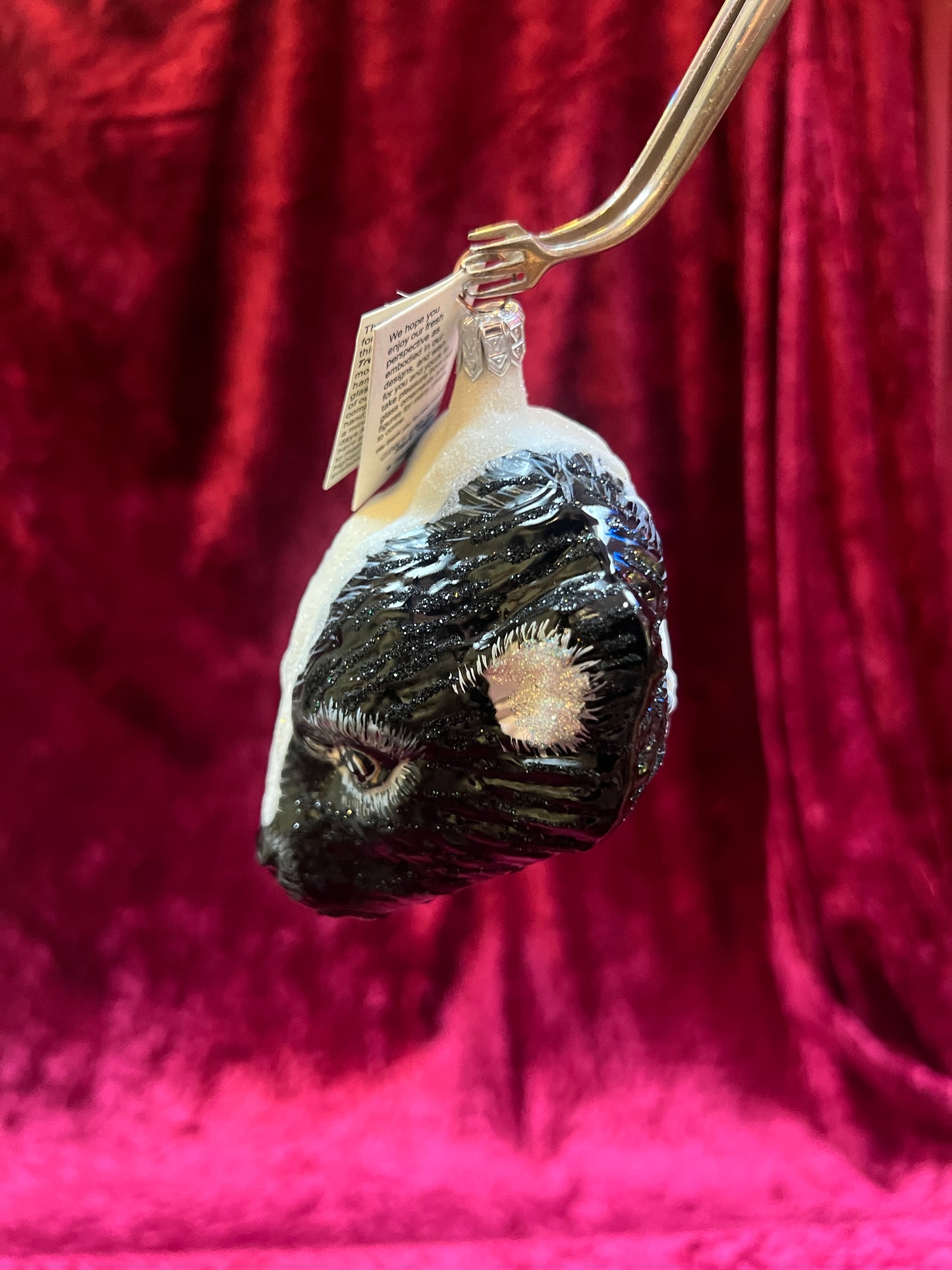 Vintage Christmas - Handblown Glass Ornament - Skunk - Slavic Treasures - Made In Poland