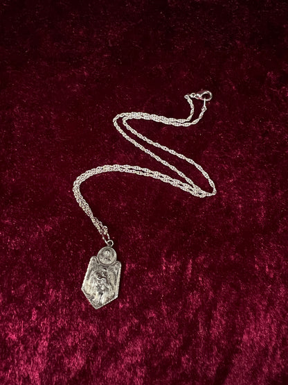 Vintage Sterling Silver Religious Pendant - Saint Christopher Catholic Medal