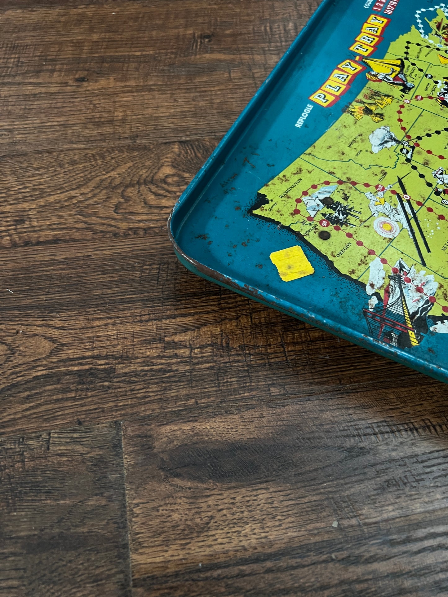 Vintage Metal TV Tray - Replogle Play-Tray USA Map Game