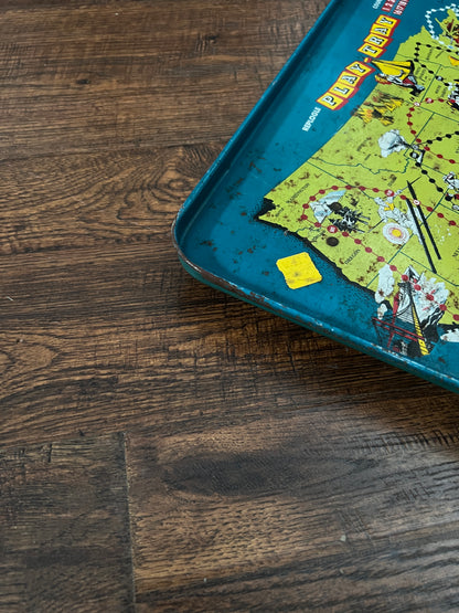Vintage Metal TV Tray - Replogle Play-Tray USA Map Game