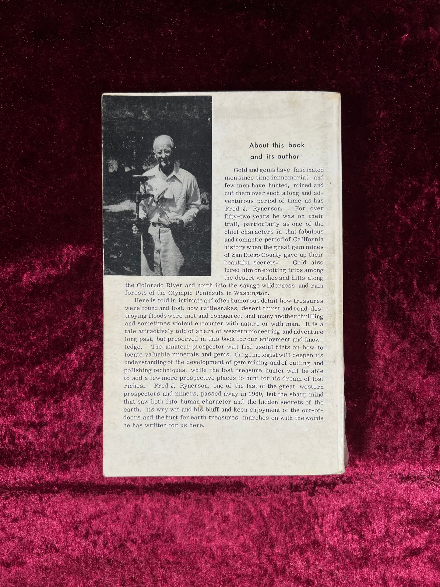 Vintage Paperback Book – Exploring And Mining For Gems And Gold In The West Rynerson