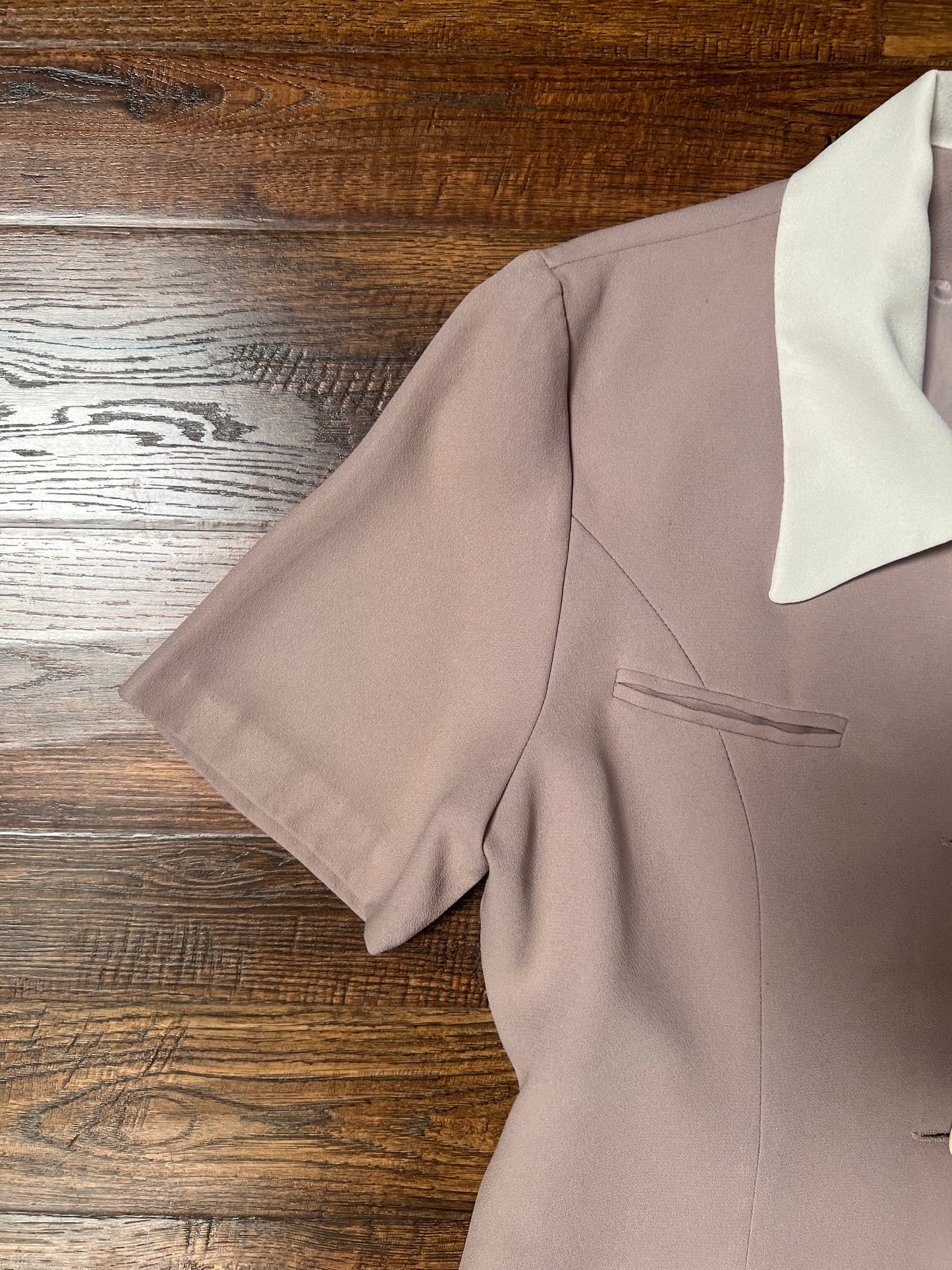 Vintage Clothing - Uniform Shirt Blouse - Grey Purple - Medium - Yick Fung
