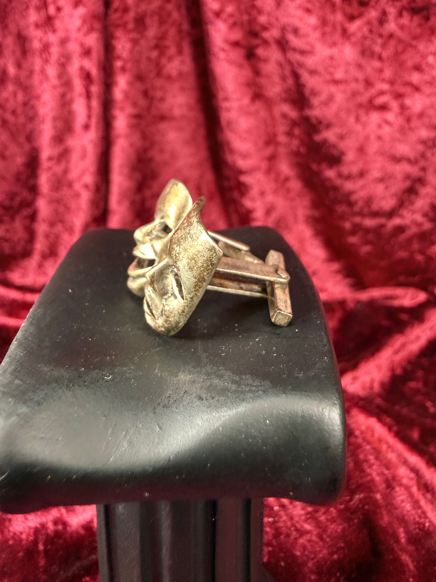 Vintage Accessories - Sterling Silver Cuff Links - Tragedy and Comedy Masks - Mexico