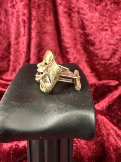 Vintage Accessories - Sterling Silver Cuff Links - Tragedy and Comedy Masks - Mexico