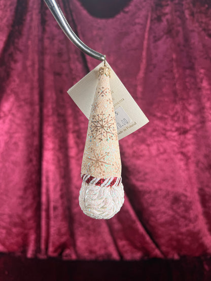 Vintage Christmas - Handblown Glass Ornament - Winter Sage Bejeweled Reindeer Santa - Patricia Breen - Poland - 2006