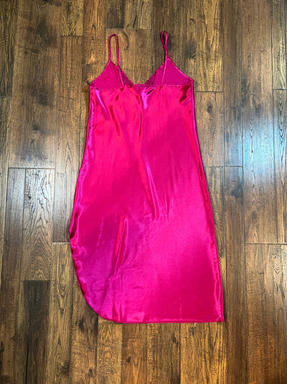 Vintage Clothing - L.A. Intimates Below The Knee Nightgown - Fuchsia Pink - Medium