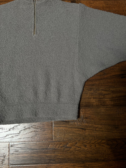 Vintage KIMS by Kimberly Knitwear Virgin Wool Sweater — Grey Bouclé Cropped Knit - Small