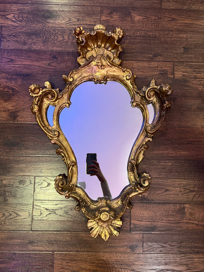 Vintage Mirror - Gilded Rococo Style Frame - Italian - 30.5" X 20.5"