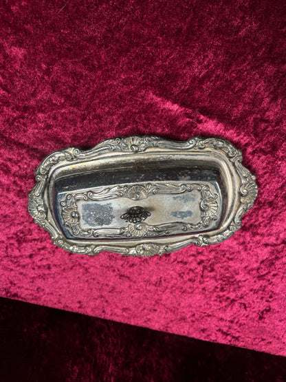 Vintage Silverplate Butter Dish - Ornate Rococo Design with Glass Liner