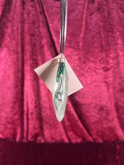 Vintage Christmas - Handblown Glass Ornament - Studio Gift Vegetables Green Bean - Patricia Breen - Poland