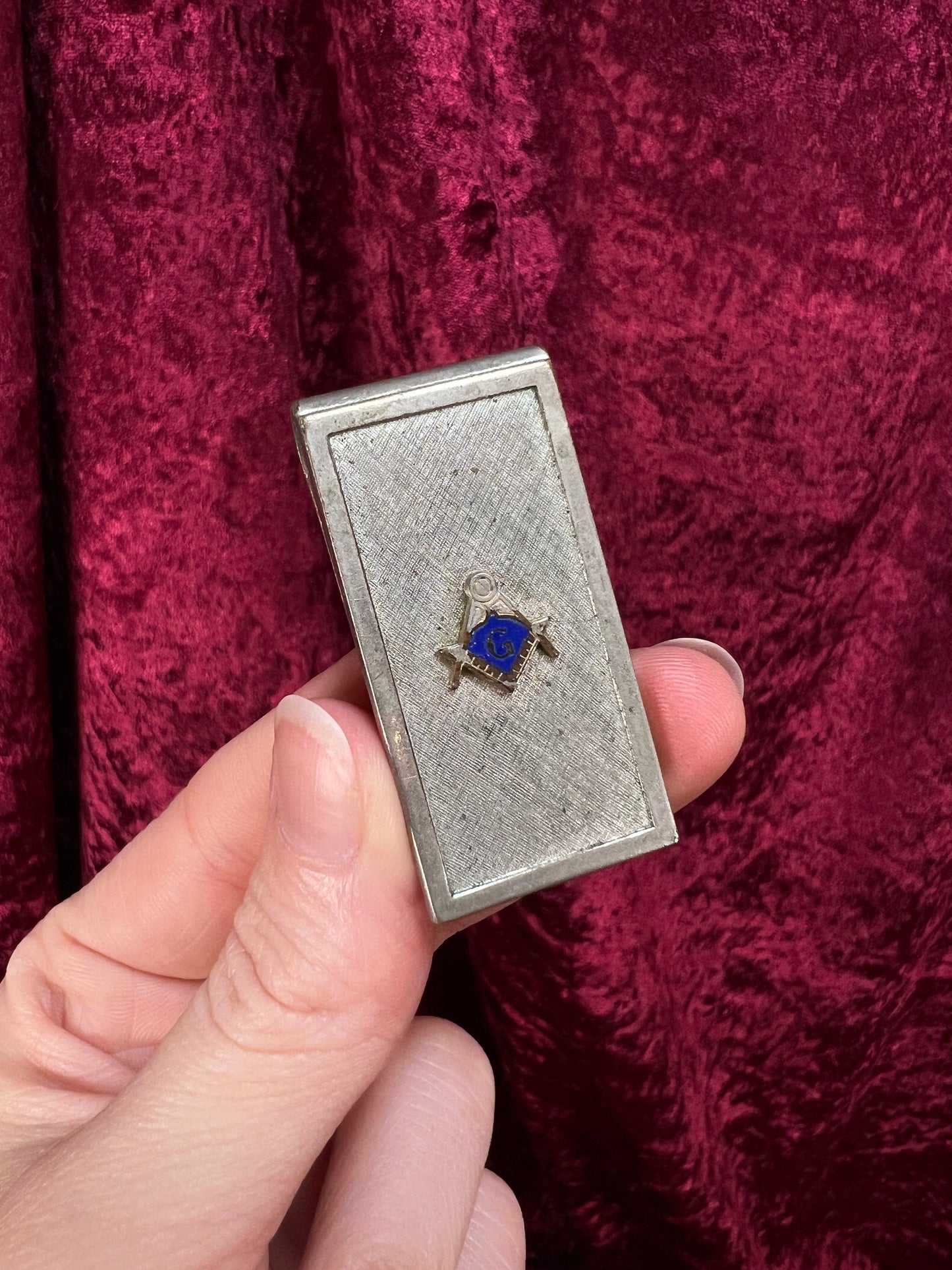 Vintage Metal Money Clip - Masonic Blue Lodge Emblem