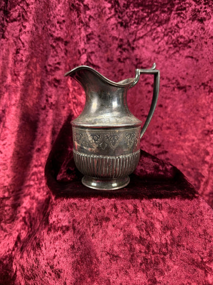 Antique Decor - Thai Silver Decanter with Handle - Floral Geometric Designs