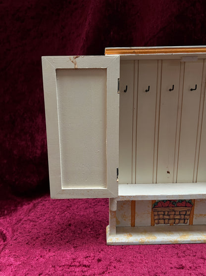 Vintage Terry's Village Wood Key Cabinet - Kitchen Cupboard Wall Key Holder