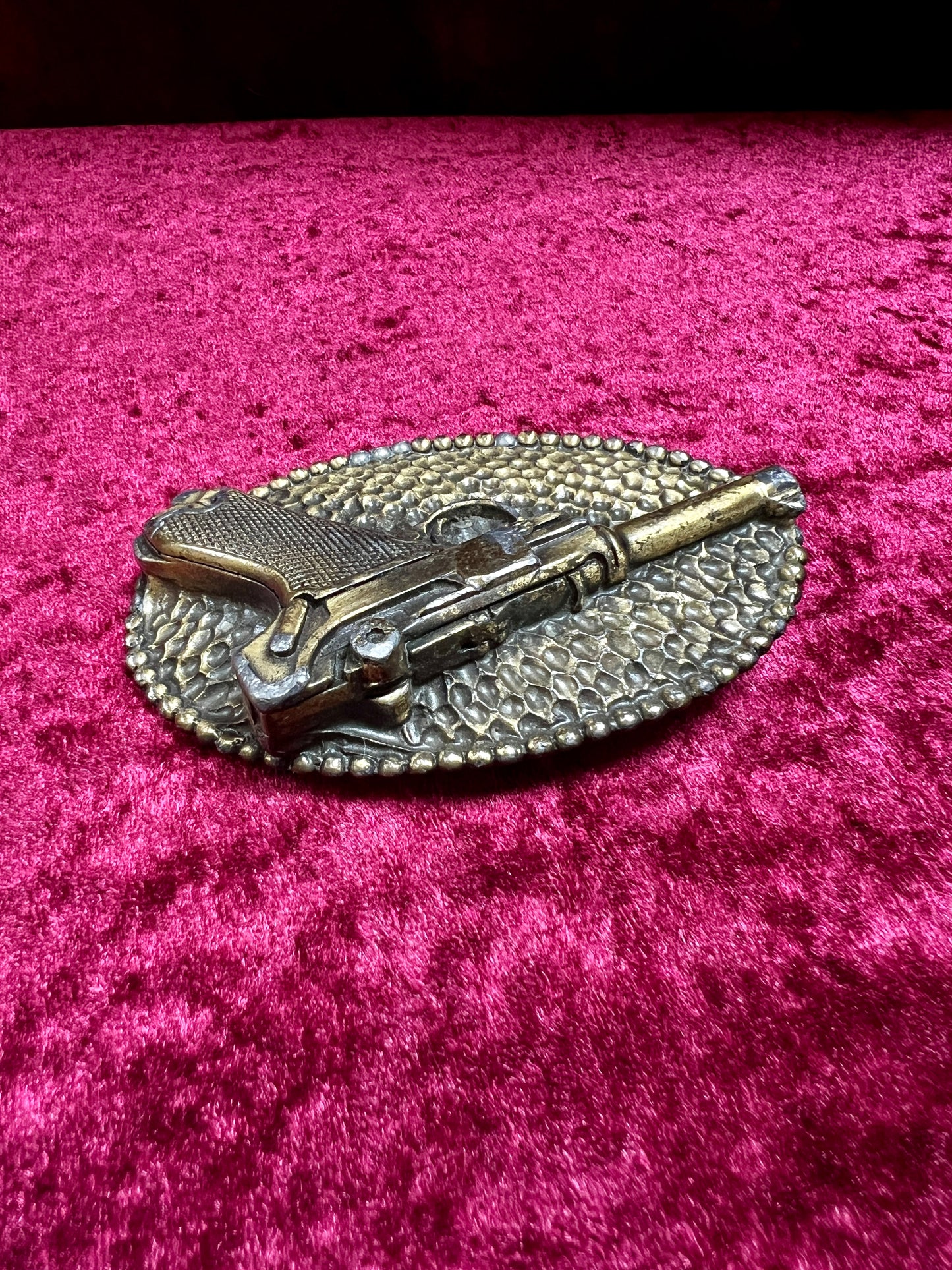 Vintage Solid Brass Belt Buckle - Luger Pistol 413 Limited Edition 1976 - Buckle Co. Chicago