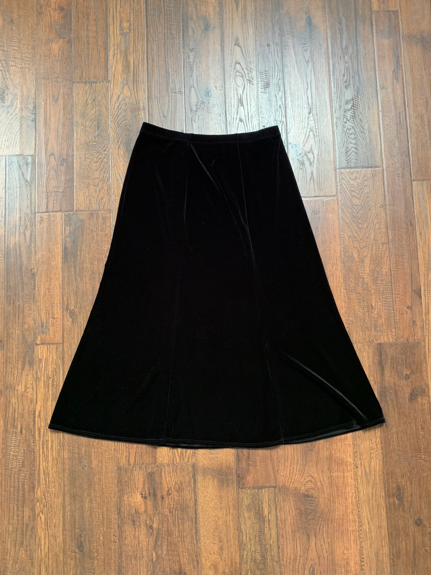 Vintage Clothing - A-Line Skirt - Black Velour - Notations Petite - Medium