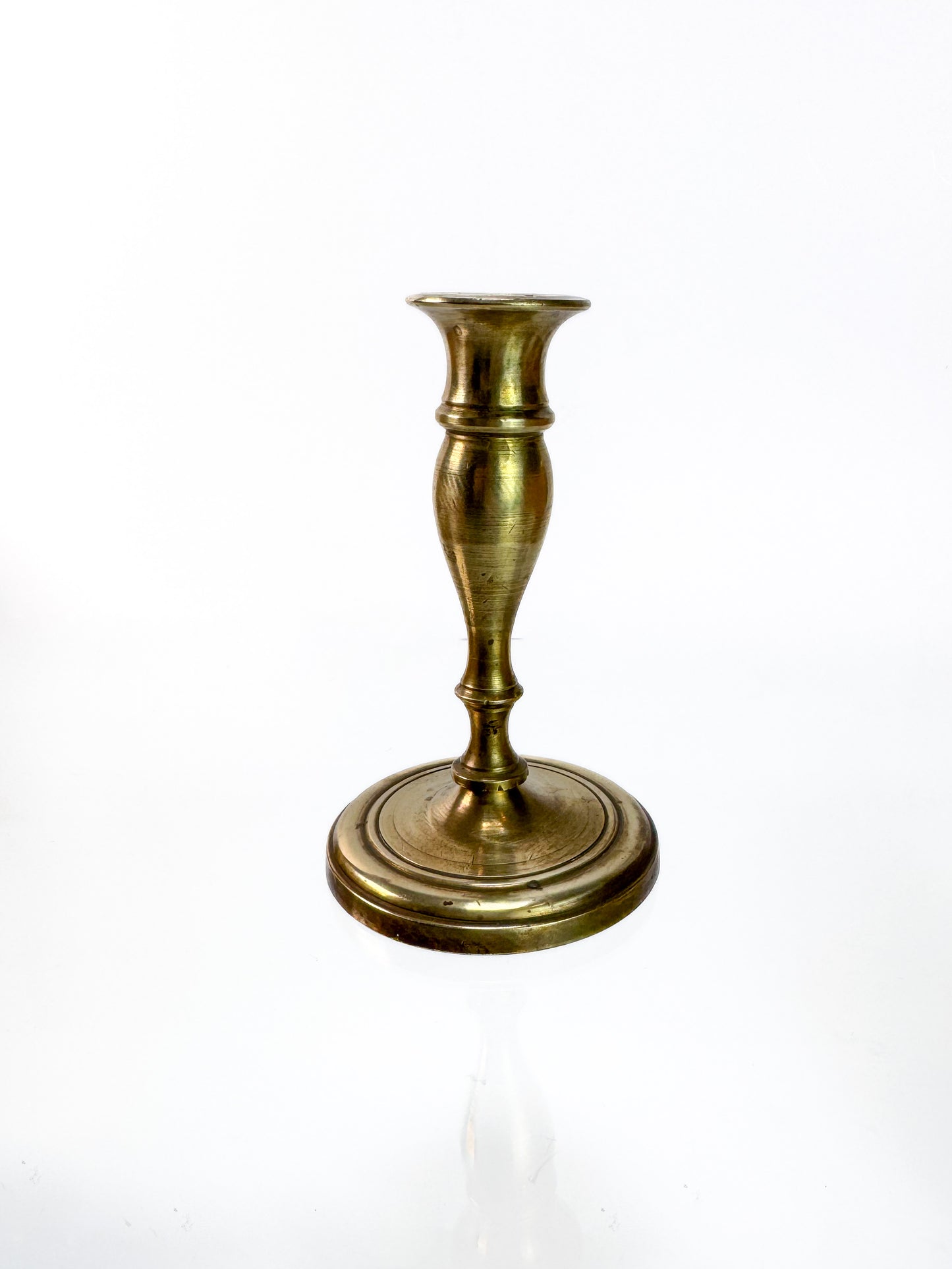 Vintage Brass Candlestick - 5" Tall Classic Elegant Style - Single