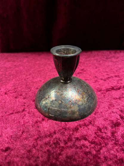 Vintage Silverplate Candlestick Holders - Domed Oneida Silversmith Trio