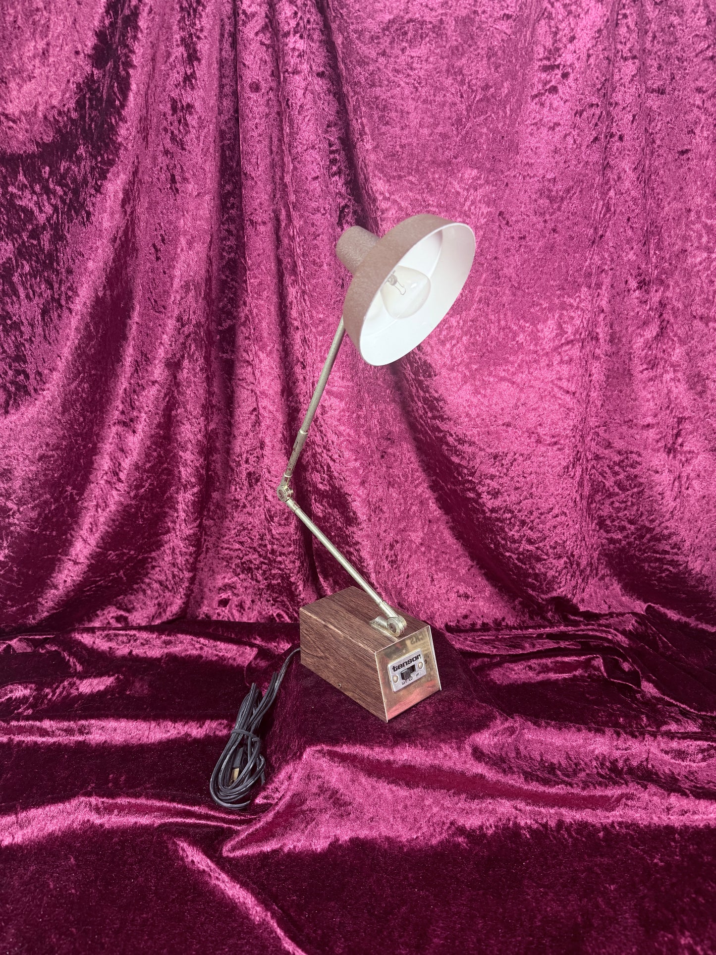 Vintage Tensor Portable Desk Lamp - Adjustable Gooseneck Faux Wood Grain Base