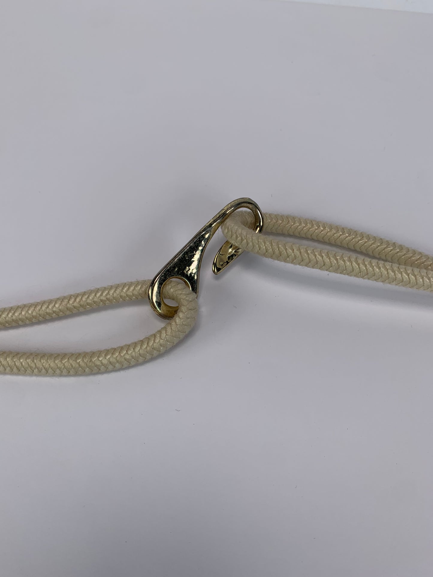 Vintage Waist Belt - Braided Cream Rope & Pearls