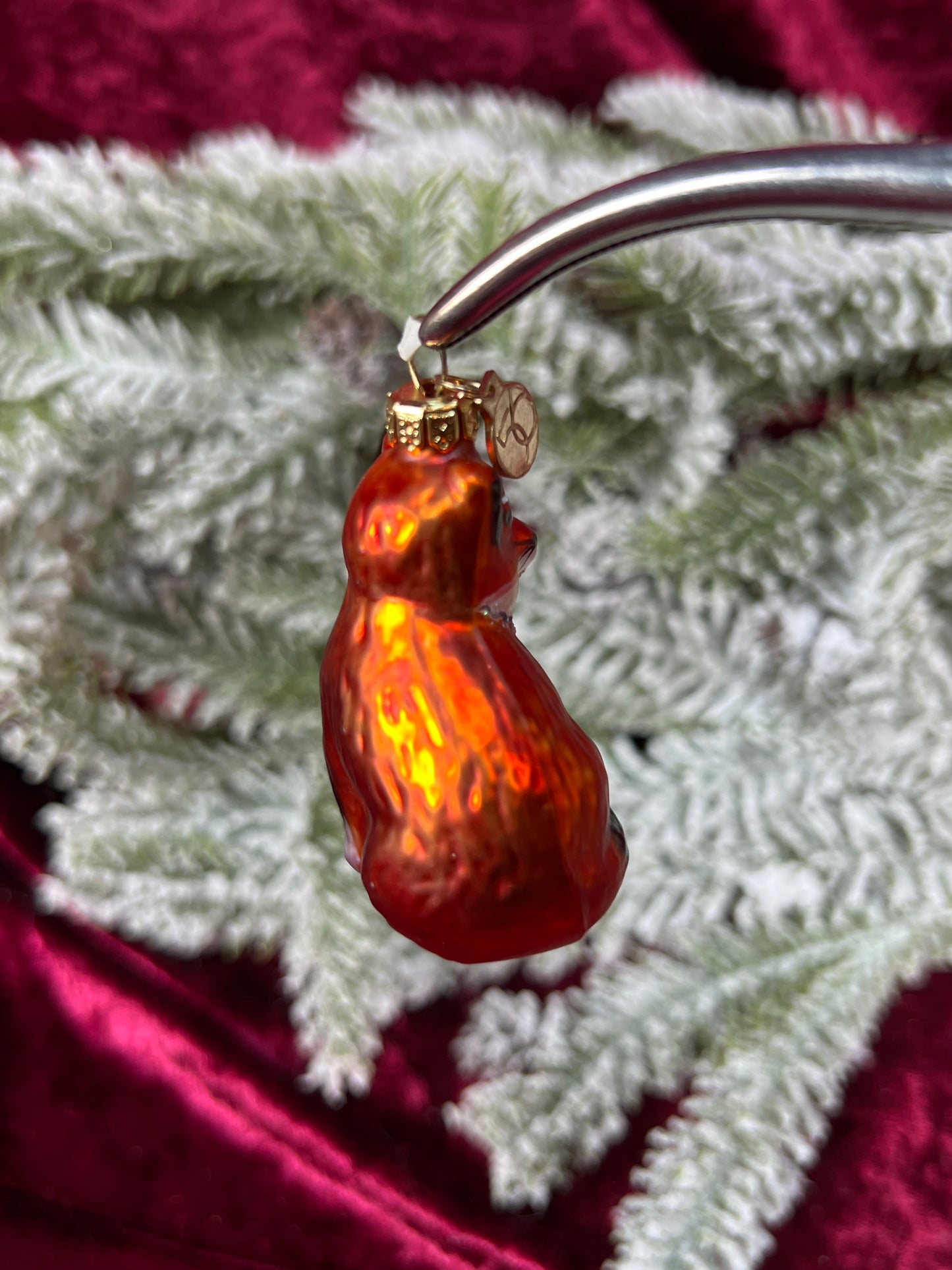 Vintage Christmas - Handblown Glass Ornament - Miniature Red Fox - Department 56