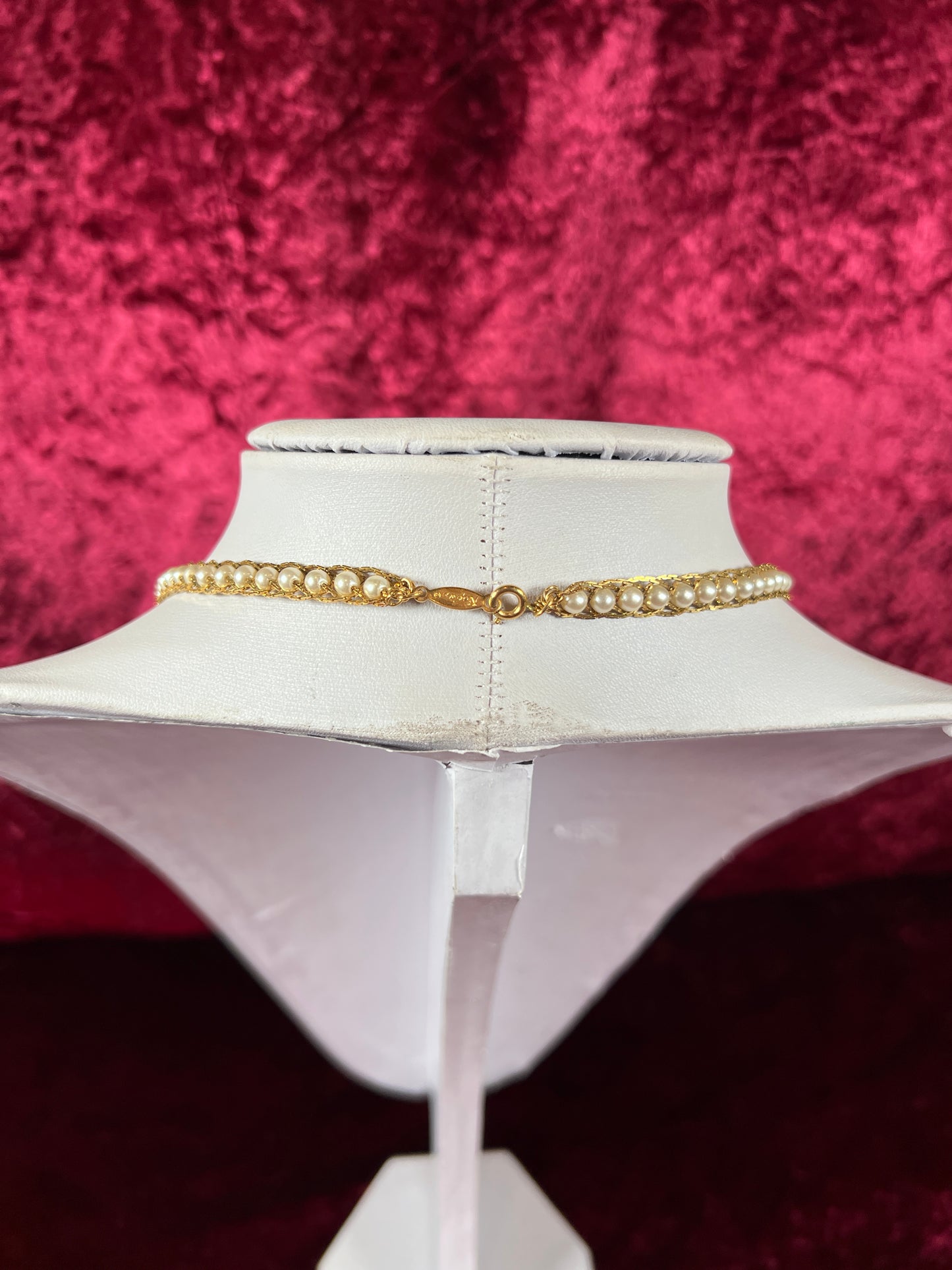 Vintage Jewelry - Necklace - Gold Tone - Braided Pearls - Napier