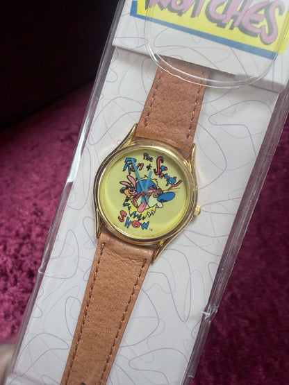 Vintage 1992 Ren & Stimpy Watch - Official Nickelodeon Wristwatch in Original Package