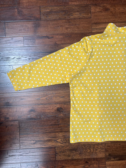 Vintage Clothing - Lightweight Jacket - Yellow with White Polka Dots - 3X-Large - Quacker Factory