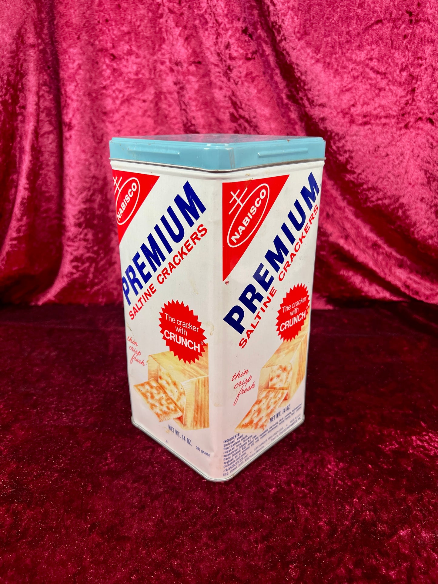 Vintage Kitchen Canister - Nabisco Premium Saltine Cracker Tin - 14 Oz