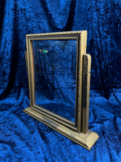 Antique Art Deco Picture Frame – Gold & Charcoal Ornate Tilt Design