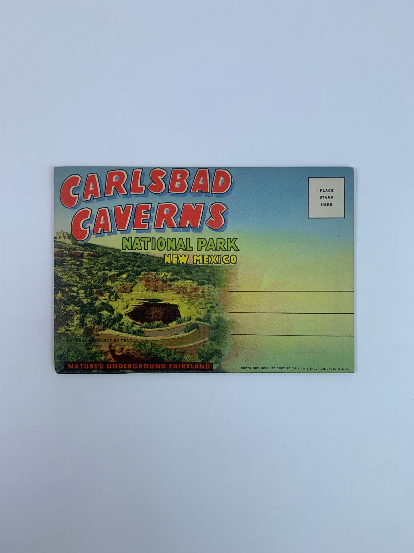 Vintage Ephemera - Souvenir Postcard Booklet - Carlsbad Caverns National Park - Curt Teich & Co.