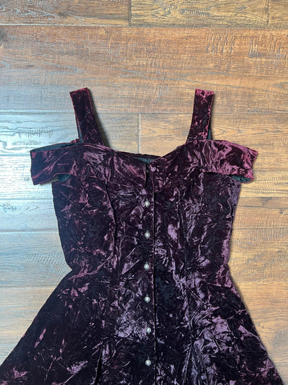 rampage purple dress Vintage 90s Rampage Purple & Black Floral Slip Dress M 7 Goth Grunge Whimsigoth