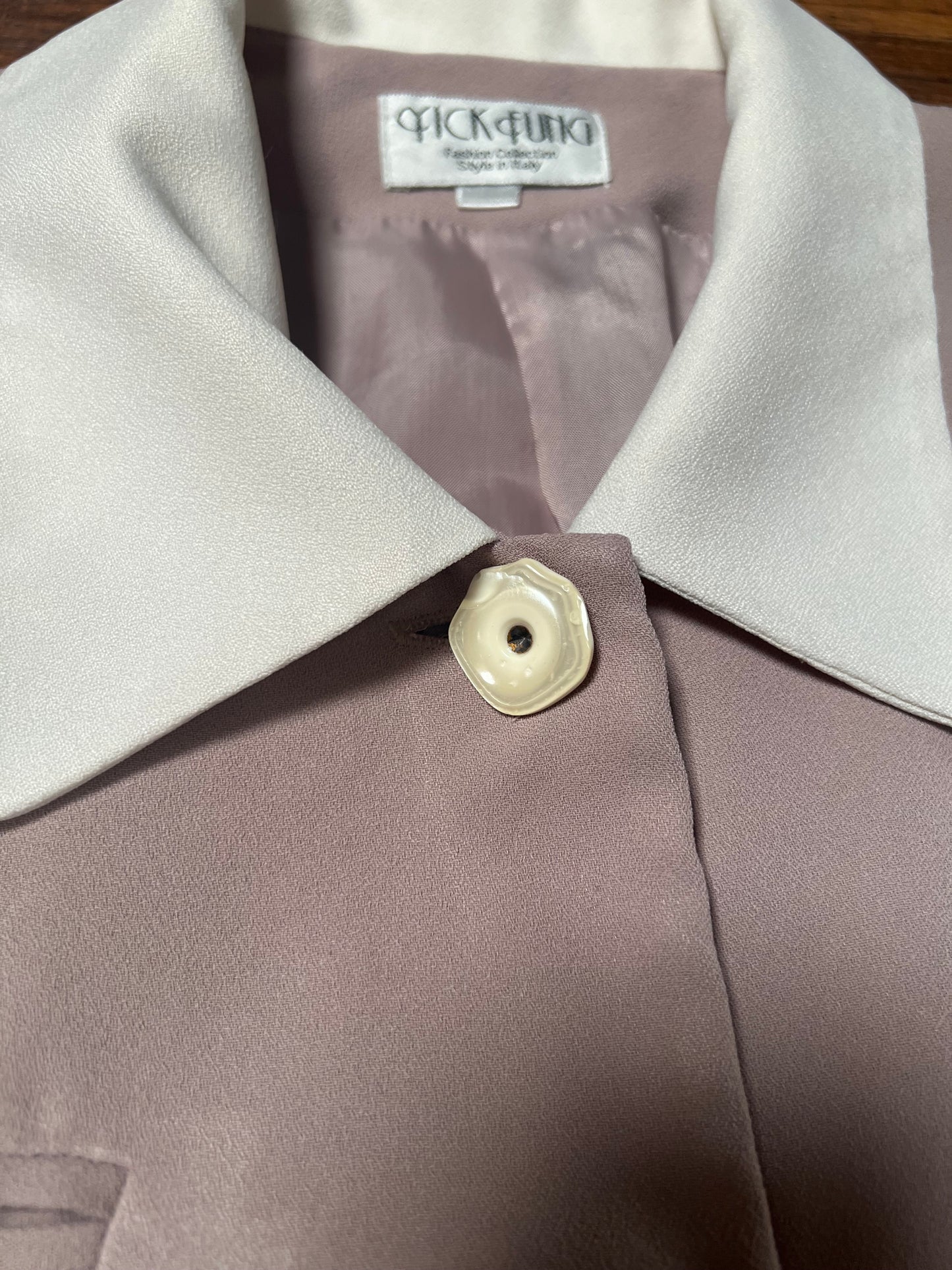 Vintage Clothing - Uniform Shirt Blouse - Grey Purple - Medium - Yick Fung