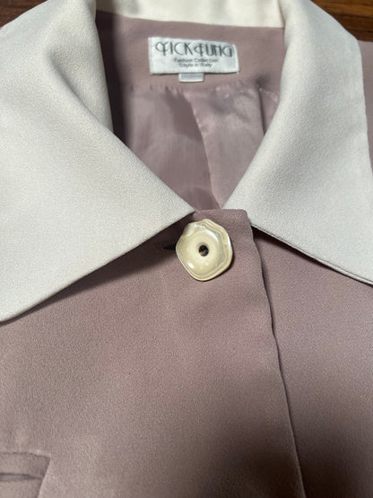 Vintage Clothing - Uniform Shirt Blouse - Grey Purple - Medium - Yick Fung
