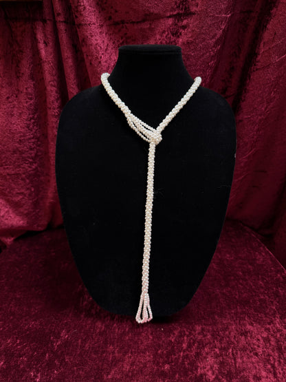 Vintage Jewelry - Faux Pearl Lariat - 38”