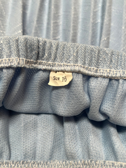 Vintage Clothing - Below The Knee Pleated Skirt - Sky Blue - X-Large