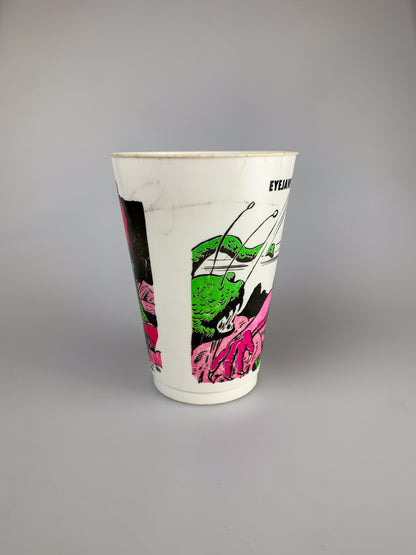 Vintage 1979 Not Of This World Plastic Promotional Slurpee Cup | No. 13 Eyejaws Alien