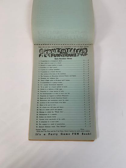 Vintage Game - True or False Fun Quiz Set No 2. - Ed Smith Mfg. Co. - 1950s