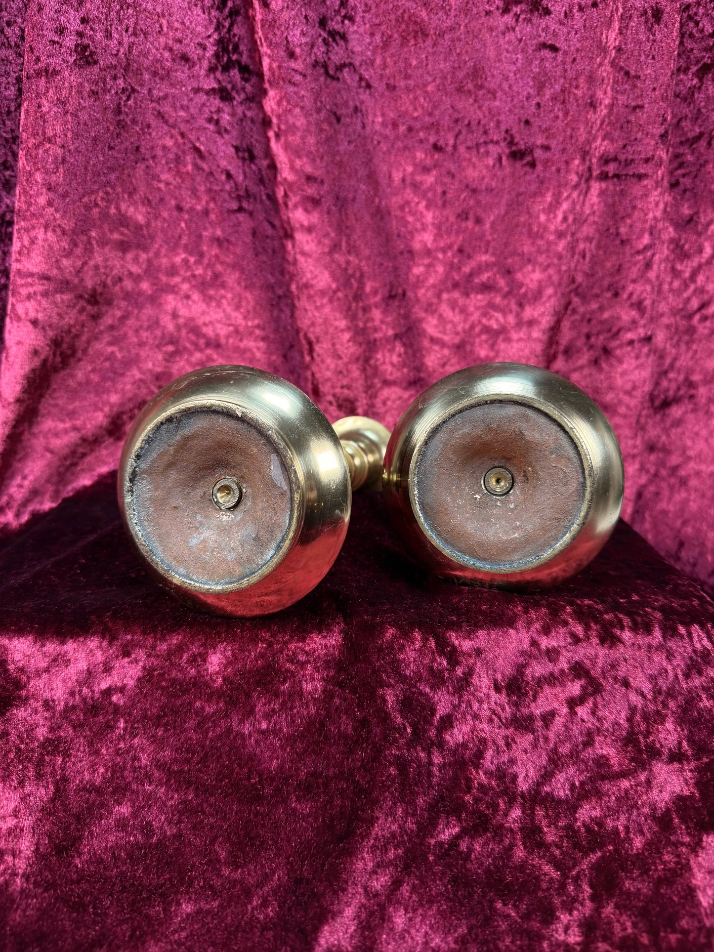 Vintage Brass Candlestick Holders – Heavy Elegant Pair