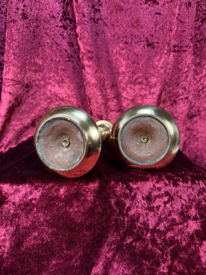 Vintage Brass Candlestick Holders – Heavy Elegant Pair