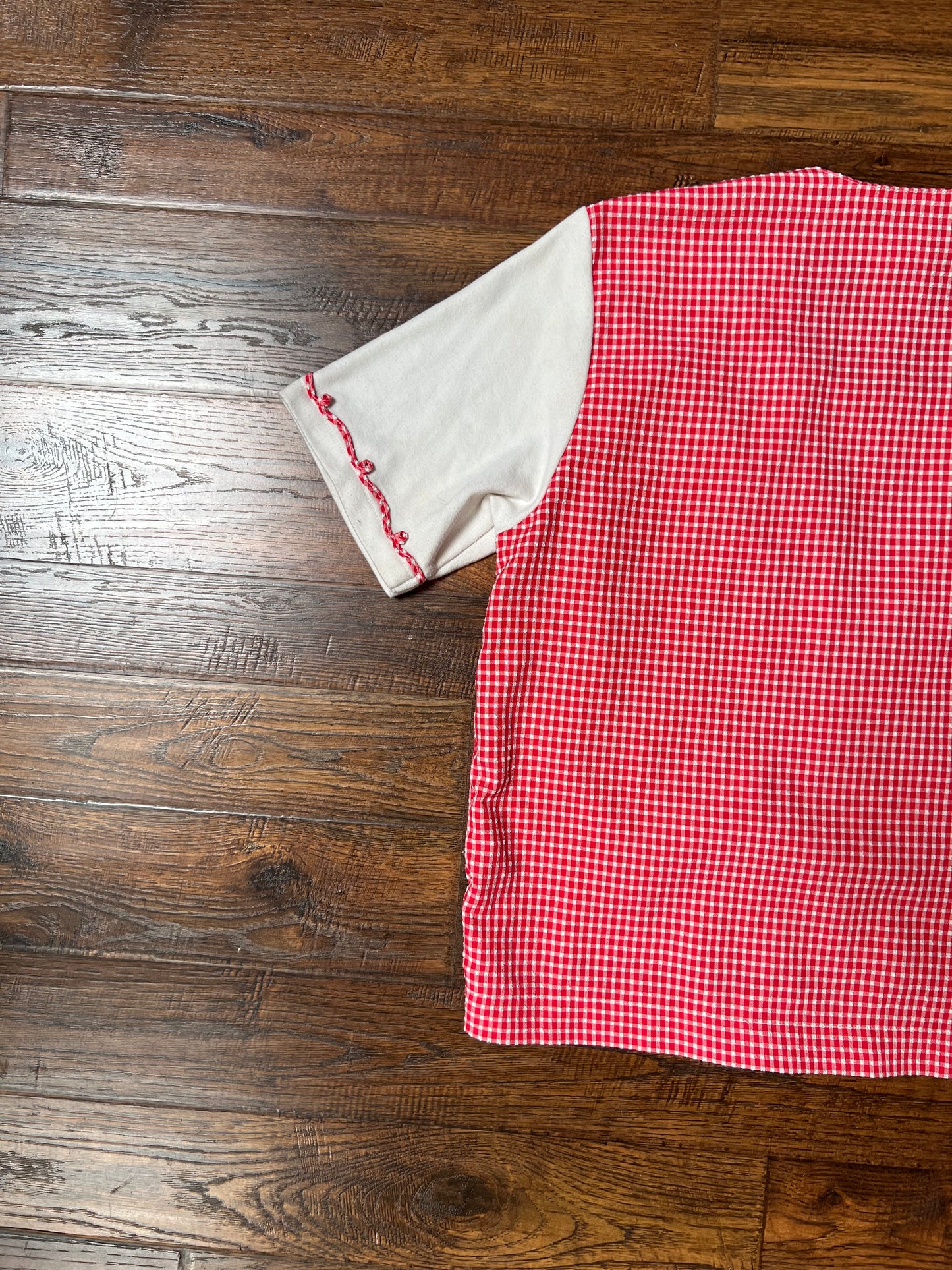 Vintage Clothing - T-Shirt Vest - Red Gingham - Koret Francisca - Medium