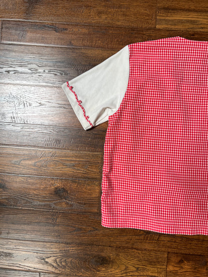 Vintage Clothing - T-Shirt Vest - Red Gingham - Koret Francisca - Medium