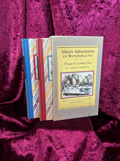 Vintage Hardcover Book Set - Alice in Wonderland Illustrated 1946 Random House Edition