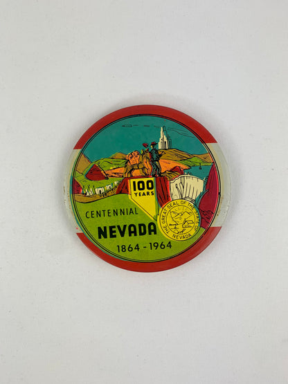 RARE Vintage 1960's Nevada Centennial 1864 - 1964 Pinback Button