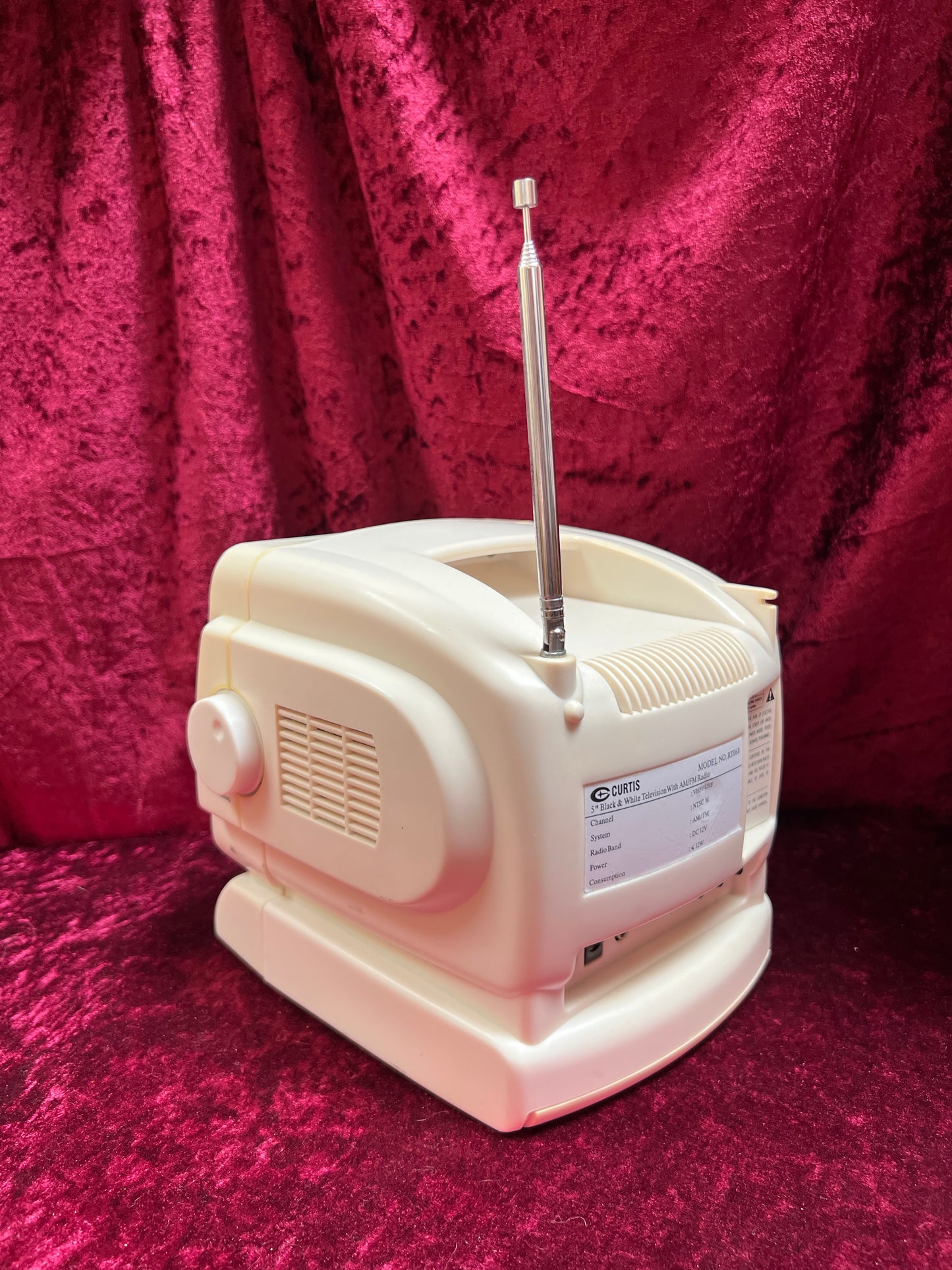 Vintage Electronics - Portable Black & White TV / Radio - 5" - Curtis