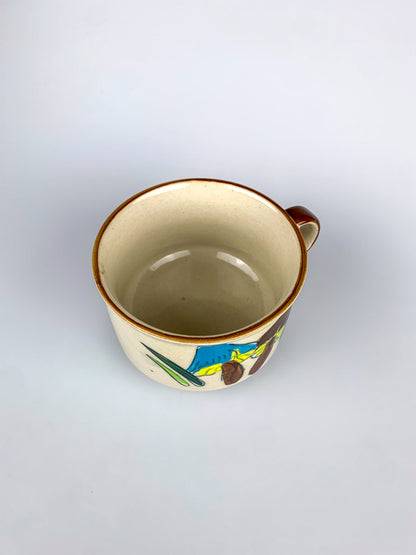 Vintage 1970s Stoneware Mushroom Soup Mug