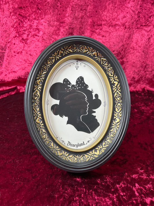 Vintage Collectible - Framed Art - Minnie Mouse & Girl Silhouette - Disneyland